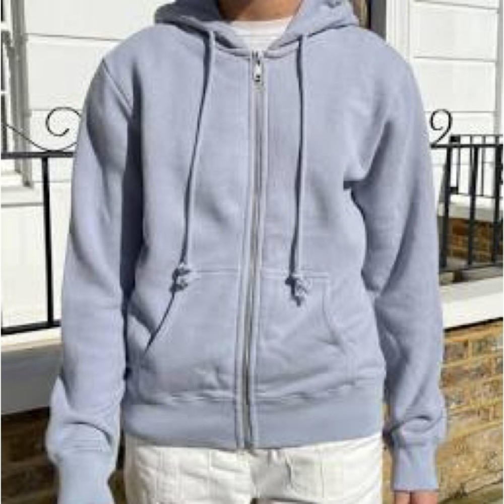 Woman's Light Blue Brandy Melville Zip-Up Hoodie